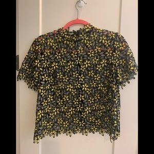Self Portrait Daisy Guipure lace top